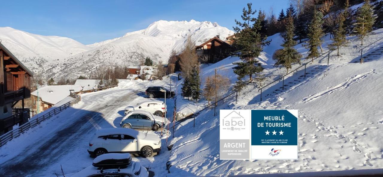 T2 Meuble Tourisme 3 Etoiles, Pied Des Pistes-Parking Prive Avec Balcon Et Superbe Vue Les Deux Alpes Exterior foto